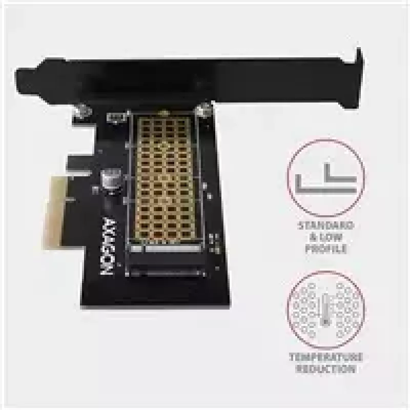 AXAGON ECO PCEM2-N PCIE NVME M.2 adapter, sisemine adapter PCI-Express x4 NVMe M.2 SSD kõvaketta ühendamiseks arvutiga