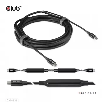 CLUB3D USB 3.2 Gen2 Type C to C Active Bi-directional kaabel 8K60Hz M/M 5m/16.4ft