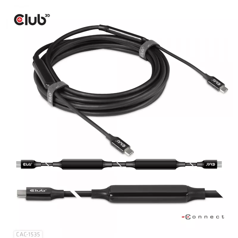CLUB3D USB 3.2 Gen2 Type C to C Active Bi-directional kaabel 8K60Hz M/M 5m/16.4ft