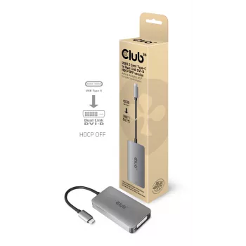 CLUB3D USB3.2 Gen1 Type-C kuni Dual Link DVI-D HDCP OFF versiooni aktiivne adapter M/F Apple Cinema Displays jaoks