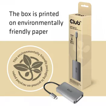 CLUB3D USB3.2 Gen1 Type-C kuni Dual Link DVI-D HDCP OFF versiooni aktiivne adapter M/F Apple Cinema Displays jaoks