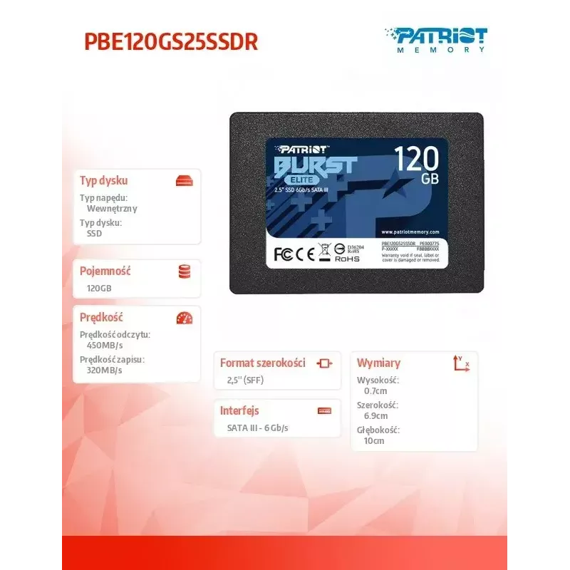 SSD-ketas 120GB Burst Elite 450/320MB/s SATA III 2.5
