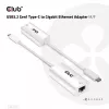 USB3.2 Gen1 USB-C Gigabit Etherneti adapter CLUB3D CAC-1519