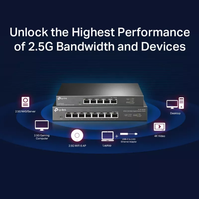 Haldamatu lüliti TP-Link TL-SG105-M2 5 pordiga 2,5G laualüliti