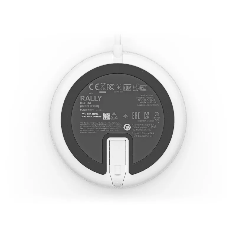 Logitech Rally Mic Pod, valge