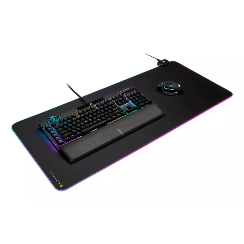 Mänguhiirematt CORSAIR MM700 RGB — 930×400 mm, 4 mm paksus, kummist alus, USB-toitega LED-taustavalgustus, must