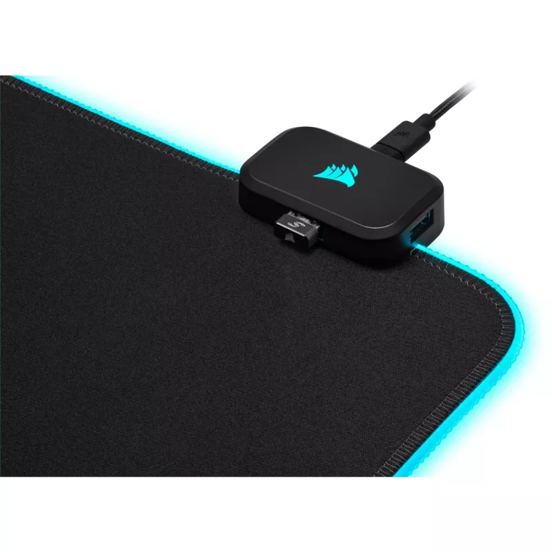 Mänguhiirematt CORSAIR MM700 RGB — 930×400 mm, 4 mm paksus, kummist alus, USB-toitega LED-taustavalgustus, must