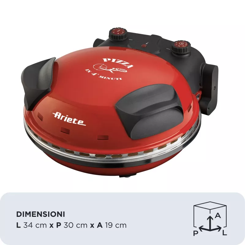 Pizzaküpsetaja Ariete 0909/10 1200 W Must Punane 1 pitsa 33 cm