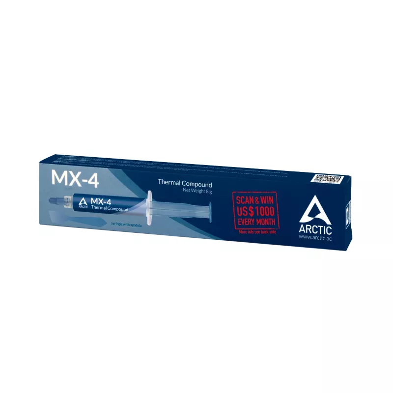 ARCTIC MX-4 suurima jõudlusega termopasta, Termopasta, 2,5 g/cm³, Sinine, 8 g, 1 tk, 128 mm