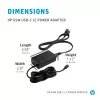 HP 65W USB-C LC toiteadapter, sülearvutile, sisetingimustesse, 65 W, AC-to-DC, HP, äriklass