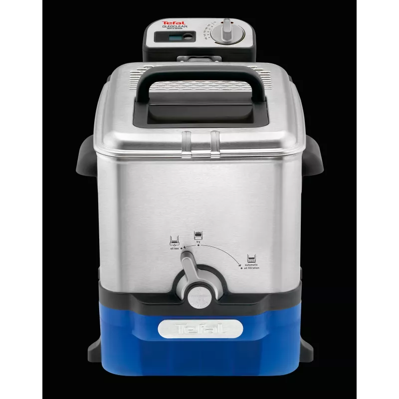Tefal Oleoclean Pro Inox & Design FR8040 Ühekordne 3,5 L 2300 W Must, Roostevaba teras