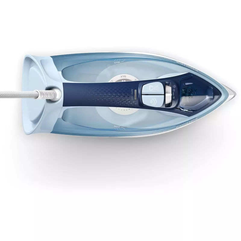 Aurutriikraud Philips DST5030/20 — 2400W, 0,32 L veepaak, SteamGlide Plus tallaplaat, 45 g/min pidev aur, 180 g/min aurupahvakas, Sinine