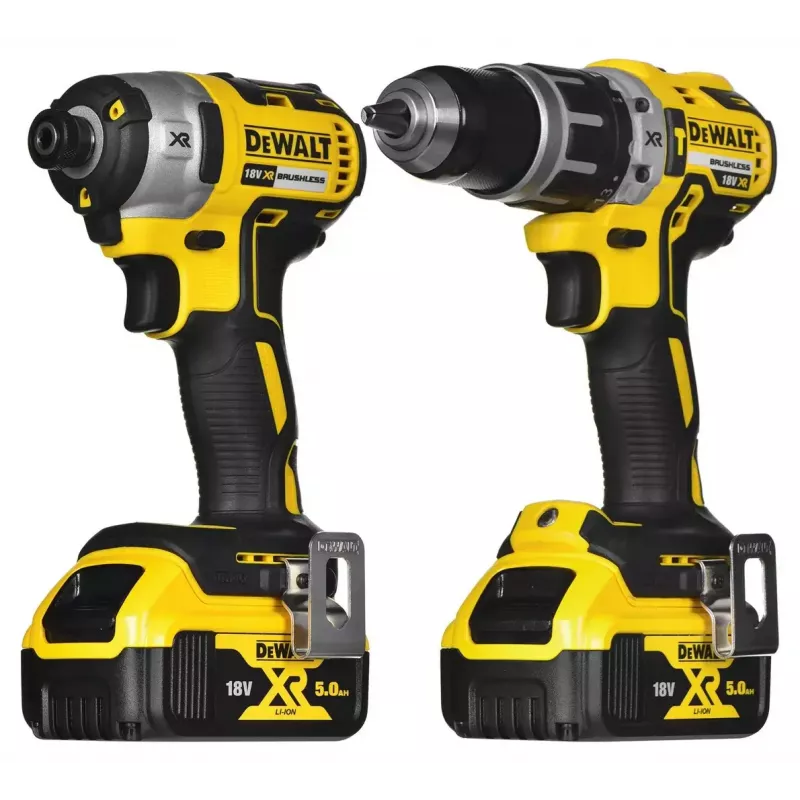 Juhtmeta elektritööriistade kombokomplekt DeWalt DCK266P2T — 18V, 2×5.0Ah akud, löökkeeraja ja kombipuur, laadija, kohver
