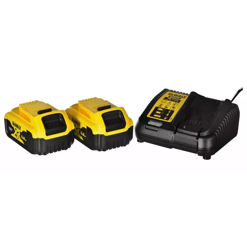 Juhtmeta elektritööriistade kombokomplekt DeWalt DCK266P2T — 18V, 2×5.0Ah akud, löökkeeraja ja kombipuur, laadija, kohver