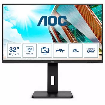 AOC P2 U32P2 arvutimonitor 80 cm (31,5 tolli) 3840 x 2160 pikslit 4K Ultra HD LED must