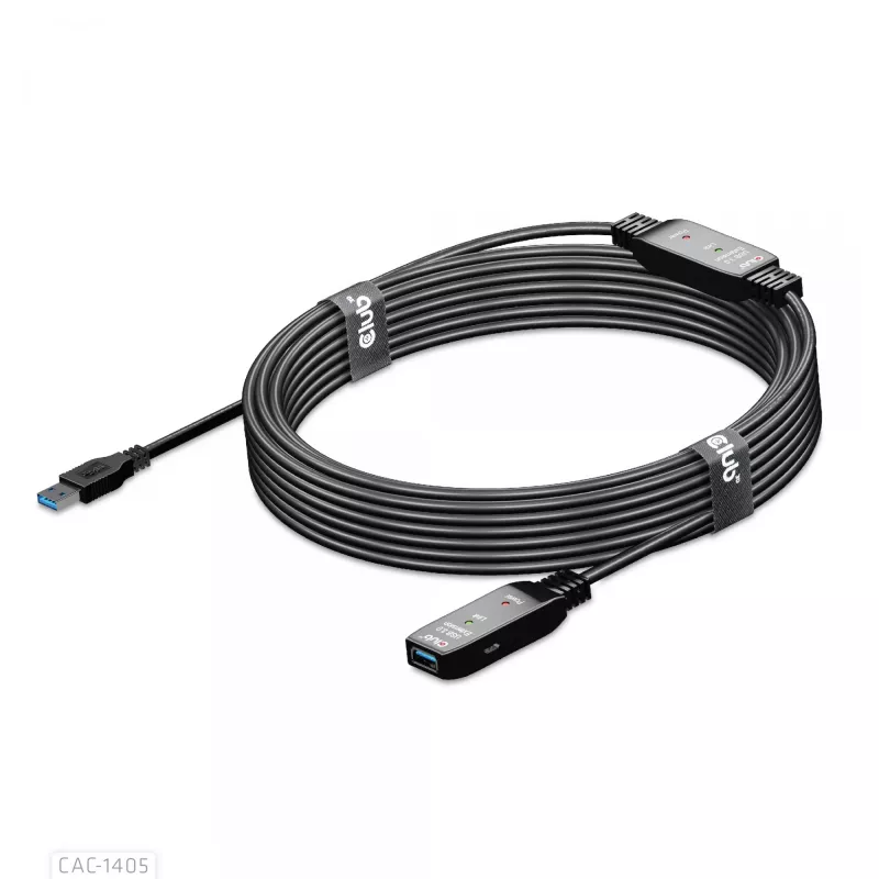 CLUB3D USB 3.2 Gen1 aktiivne korduvkaabel 10 m / 32.8ft M/F 28AWG