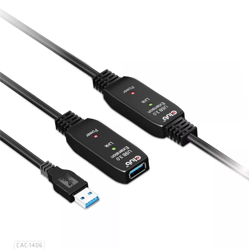 CLUB3D USB 3.2 Gen1 aktiivne korduskaabel 15 m/ 49.2 ft M/F 28AWG