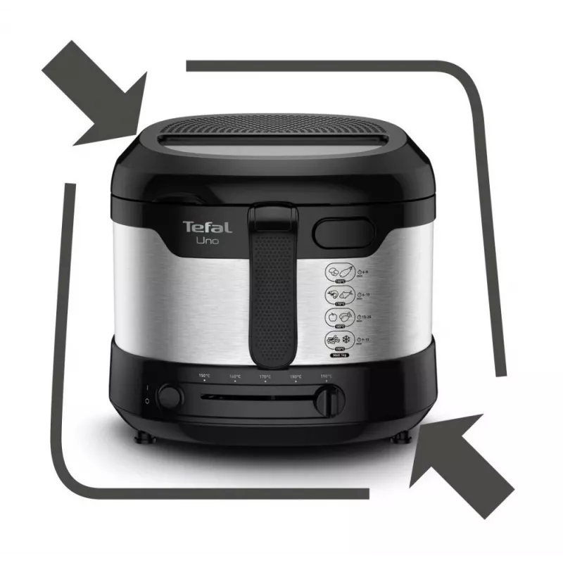 Tefal Uno FF215D ühekordne 1,8 L eraldiseisev 1600 W fritüür must, roostevaba teras