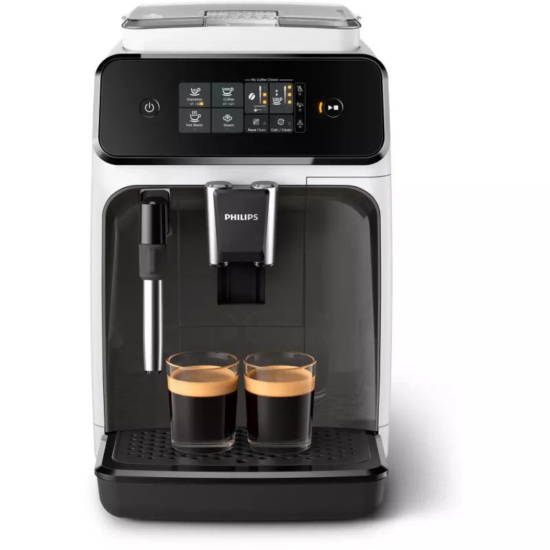 Espressomasin Philips 1200 seeria EP1223/00 — 1,8 L veepaak, sisseehitatud veski, 275 g oanõu, 1500 W, valge