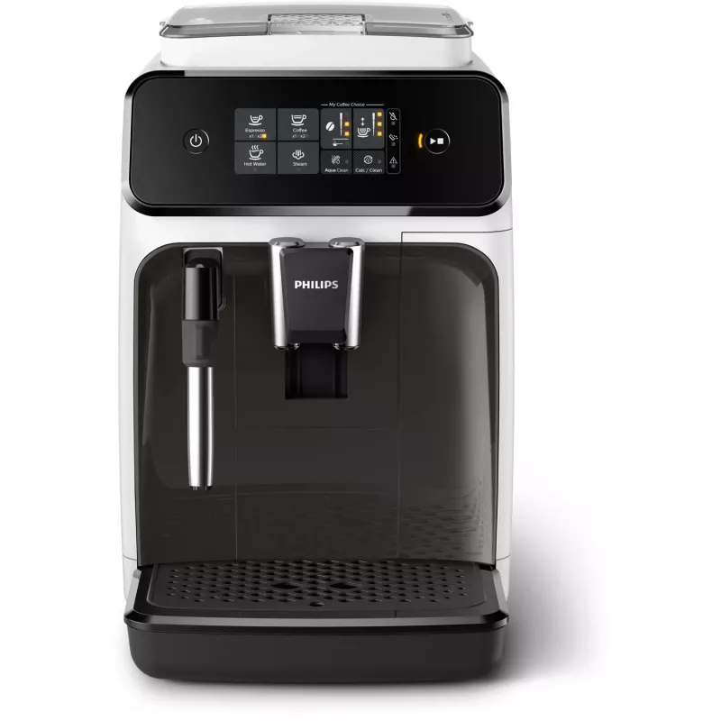 Espressomasin Philips 1200 seeria EP1223/00 — 1,8 L veepaak, sisseehitatud veski, 275 g oanõu, 1500 W, valge
