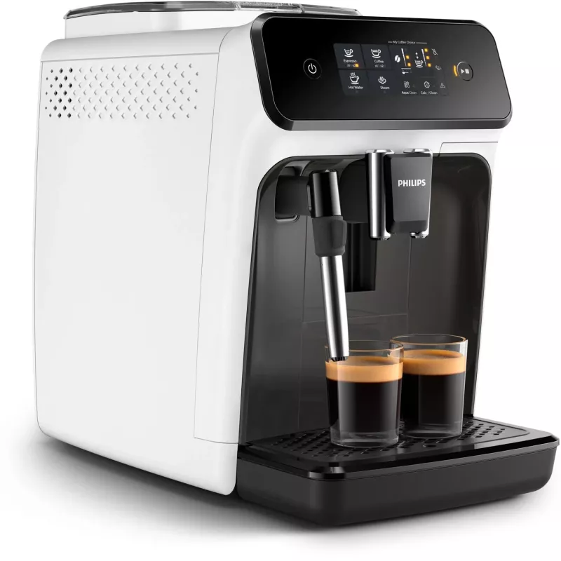 Espressomasin Philips 1200 seeria EP1223/00 — 1,8 L veepaak, sisseehitatud veski, 275 g oanõu, 1500 W, valge
