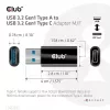 CLUB3D USB 3.2 Gen1 Tüüp A–USB 3.2 Gen1 Type C adapter M/F