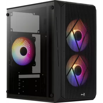 PC-korpus AEROCOOL CS107V2 Mini Torn – Must, microATX/Mini-ITX, 2x120mm ventilaatorit, 1x3,5-tolline + 2x2,5-tollist sahtlit