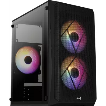 PC-korpus AEROCOOL CS107V2 Mini Torn – Must, microATX/Mini-ITX, 2x120mm ventilaatorit, 1x3,5-tolline + 2x2,5-tollist sahtlit