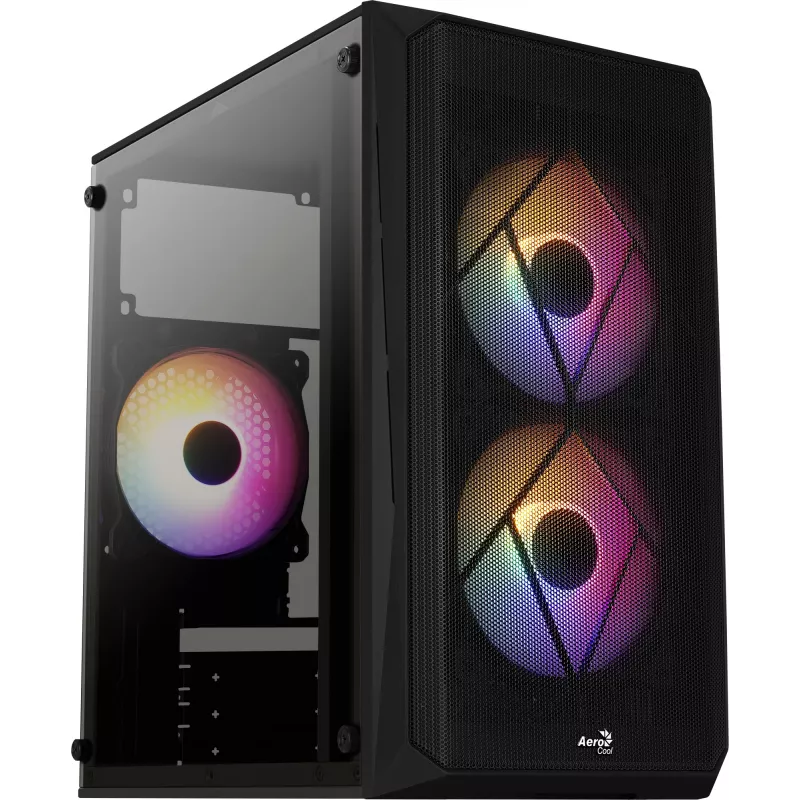 PC-korpus AEROCOOL CS107V2 Mini Torn – Must, microATX/Mini-ITX, 2x120mm ventilaatorit, 1x3,5-tolline + 2x2,5-tollist sahtlit