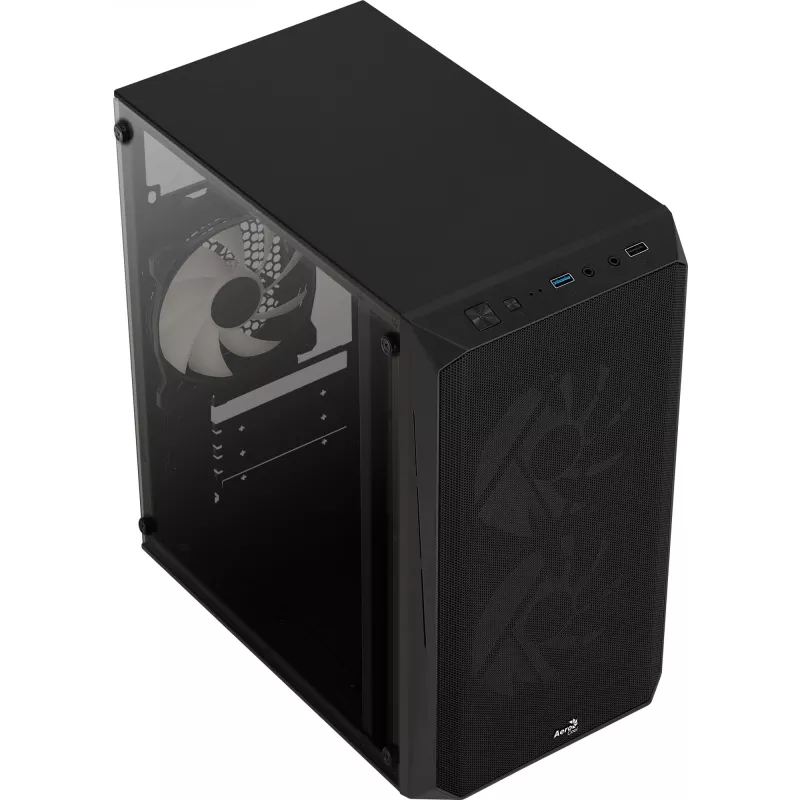 PC-korpus AEROCOOL CS107V2 Mini Torn – Must, microATX/Mini-ITX, 2x120mm ventilaatorit, 1x3,5-tolline + 2x2,5-tollist sahtlit