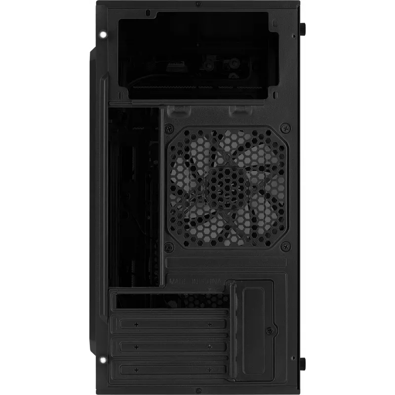 PC-korpus AEROCOOL CS107V2 Mini Torn – Must, microATX/Mini-ITX, 2x120mm ventilaatorit, 1x3,5-tolline + 2x2,5-tollist sahtlit