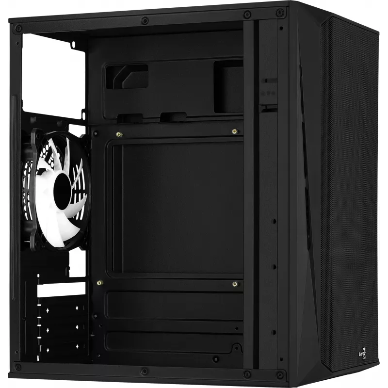 PC-korpus AEROCOOL CS107V2 Mini Torn – Must, microATX/Mini-ITX, 2x120mm ventilaatorit, 1x3,5-tolline + 2x2,5-tollist sahtlit
