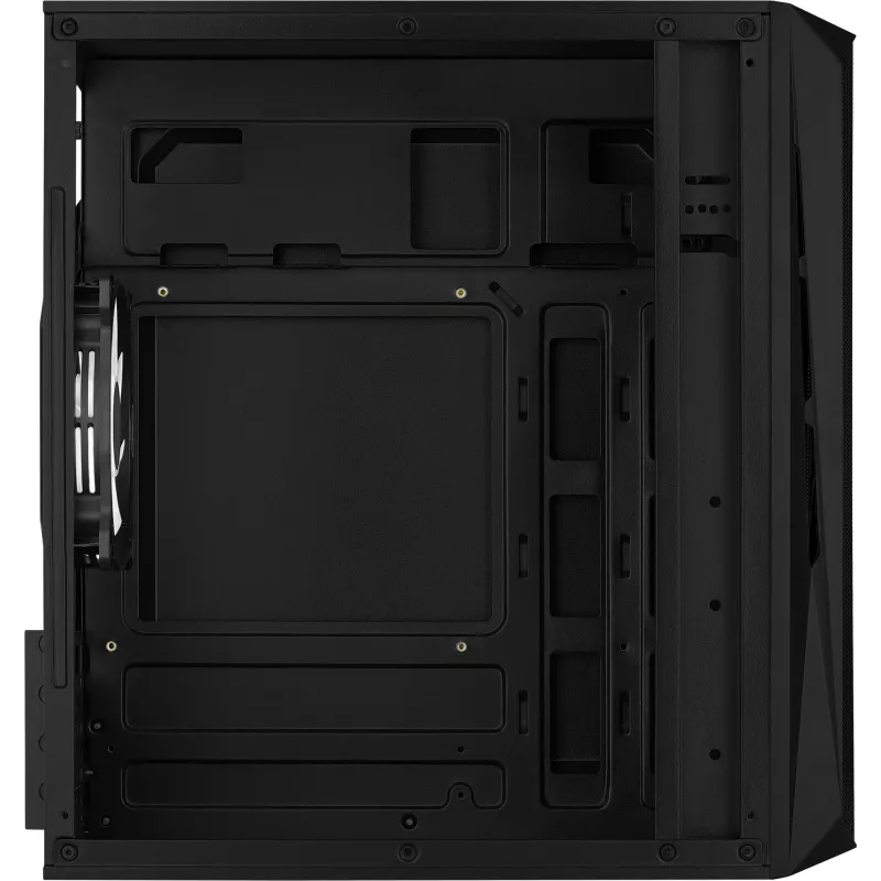 PC-korpus AEROCOOL CS107V2 Mini Torn – Must, microATX/Mini-ITX, 2x120mm ventilaatorit, 1x3,5-tolline + 2x2,5-tollist sahtlit