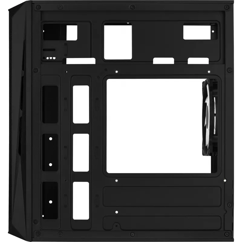 PC-korpus AEROCOOL CS107V2 Mini Torn – Must, microATX/Mini-ITX, 2x120mm ventilaatorit, 1x3,5-tolline + 2x2,5-tollist sahtlit