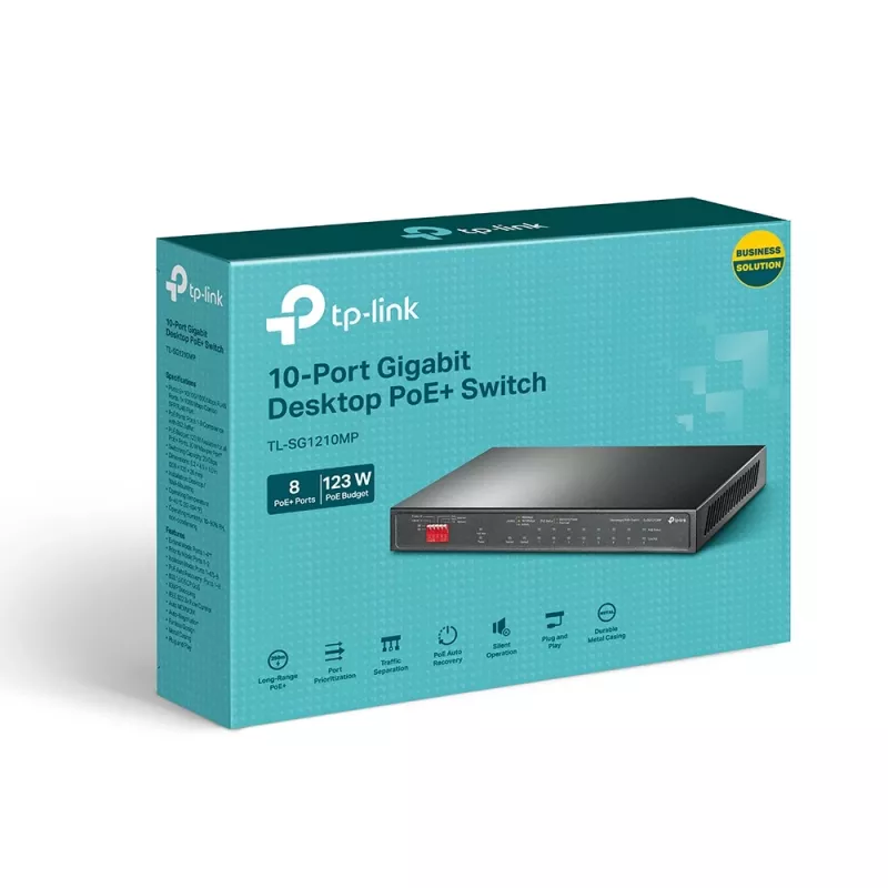 TP-Link TL-SG1210MP võrgulüliti Haldamata Gigabit Ethernet (10/100/1000) Power over Ethernet (PoE) Must