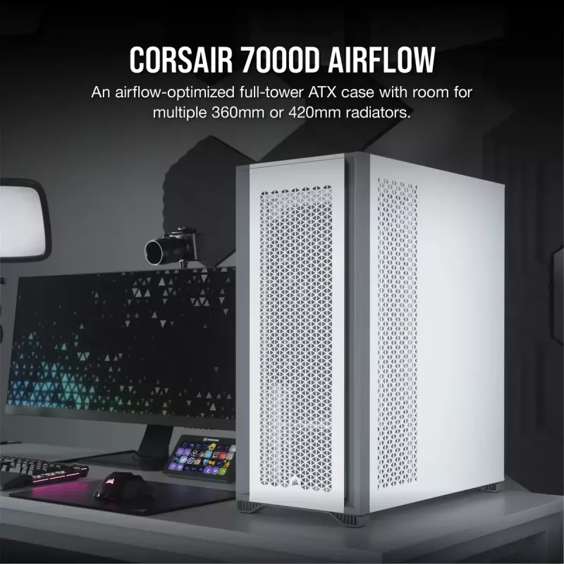 Arvuti korpus Corsair 7000D AIRFLOW Full Tower Valge