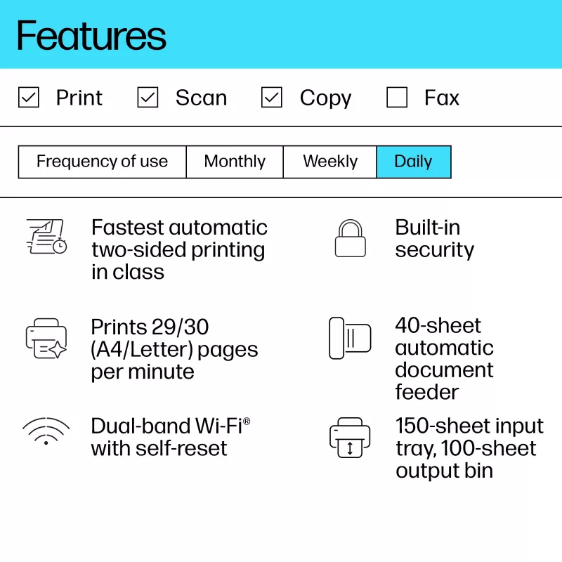 Multifunktsionaalne laserprinter HP LaserJet MFP M234sdw — Mono A4, 29 ppm, Duplex, Wi‑Fi, Ethernet