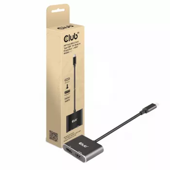 CLUB3D MST jaotur USB3.2 Gen2 USB-C(DP Alt-Mode) DisplayPort + HDMI 4K60Hz M/F