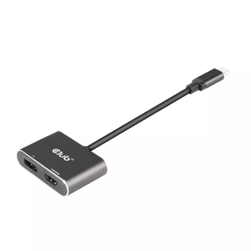 CLUB3D MST jaotur USB3.2 Gen2 USB-C(DP Alt-Mode) DisplayPort + HDMI 4K60Hz M/F