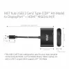CLUB3D MST jaotur USB3.2 Gen2 USB-C(DP Alt-Mode) DisplayPort + HDMI 4K60Hz M/F