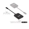 CLUB3D USB3.2 Gen2 USB-C(DP™ Alt-Mode) DisplayPort™-le kahe monitori 4K60Hz M/F MST jaotur