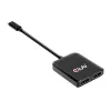 CLUB3D USB3.2 Gen2 USB-C(DP™ Alt-Mode) DisplayPort™-le kahe monitori 4K60Hz M/F MST jaotur