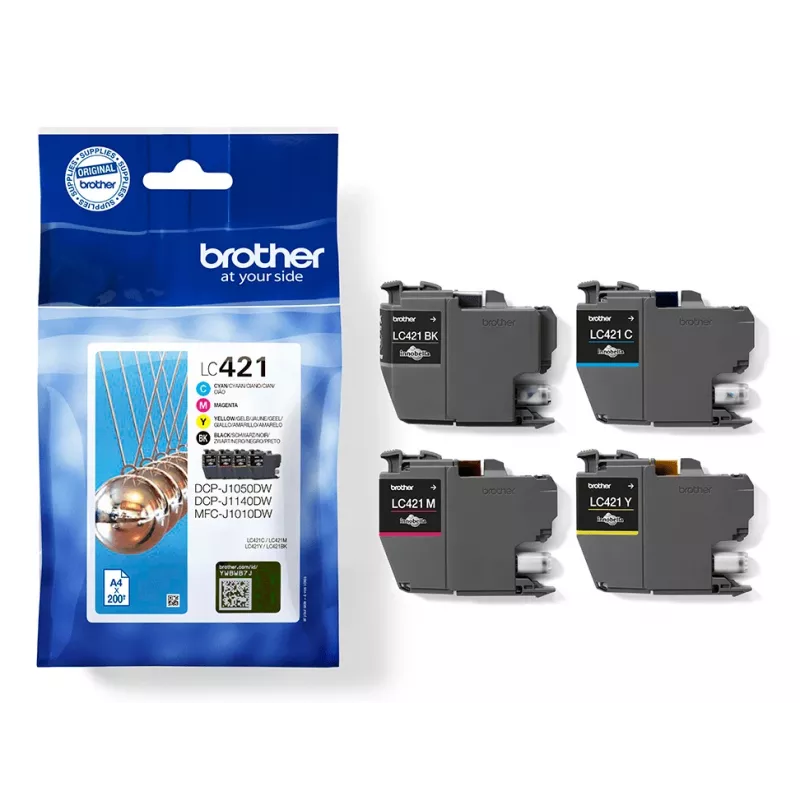 Brother LC421VALDR originaalne tindikassett 4 tk Must, Tsüaan, Magenta, Kollane