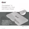 CLUB3D sertifitseeritud Thunderbolt™4 kaasaskantav 5-ühes jaotur nutika toitejaotusega