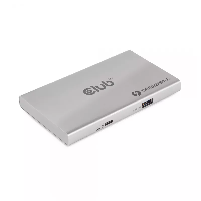 CLUB3D sertifitseeritud Thunderbolt™4 kaasaskantav 5-ühes jaotur nutika toitejaotusega