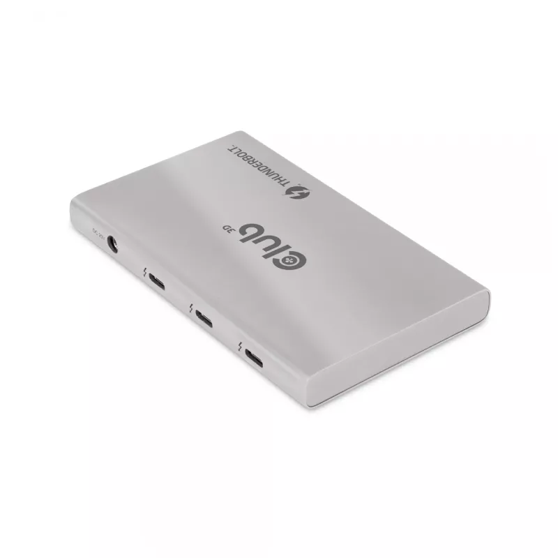 CLUB3D sertifitseeritud Thunderbolt™4 kaasaskantav 5-ühes jaotur nutika toitejaotusega