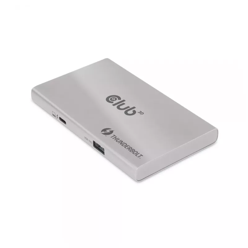 CLUB3D sertifitseeritud Thunderbolt™4 kaasaskantav 5-ühes jaotur nutika toitejaotusega