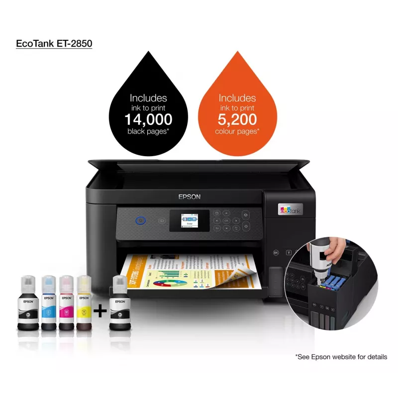 Epson EcoTank ET-2850 A4 Multifunktsiooniline Wi-Fi tindipaagiga printer