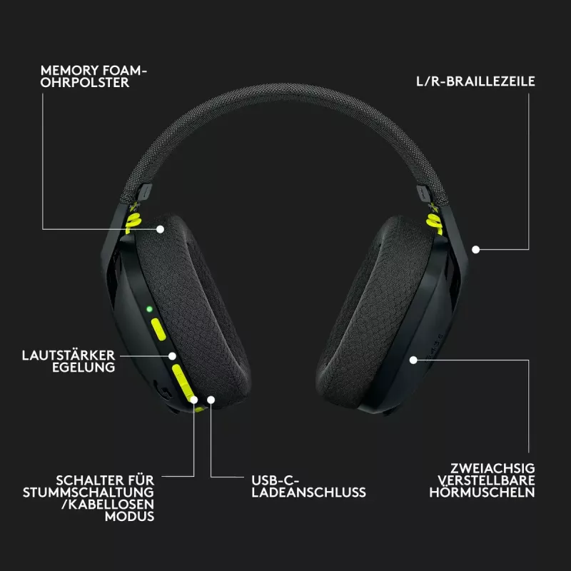 LOGITECH G435 Lightspeed Wireless Gaming Headset - Must