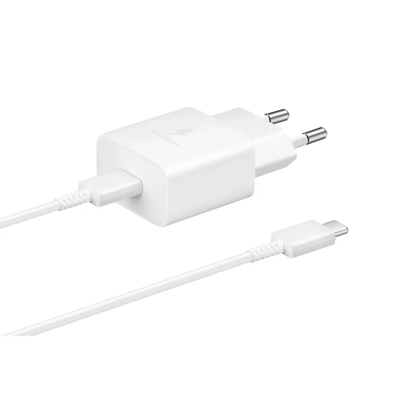 AC-siselaadija Samsung EP-T1510XWEGEU, USB-C 1-port, 5–9V, 1 m kaabel, valge